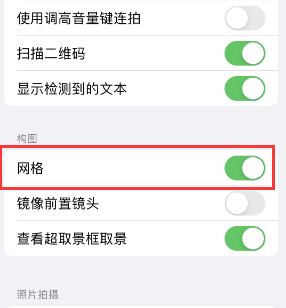 扶余苹果手机维修网点分享iPhone如何开启九宫格构图功能 