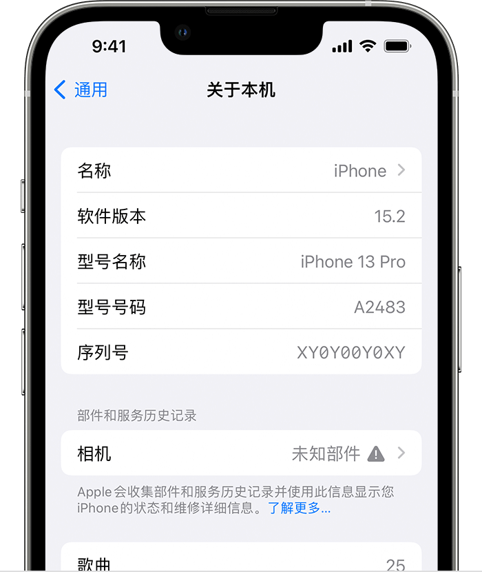 扶余苹果维修分享iPhone 出现提示相机“未知部件”是什么原因？ 