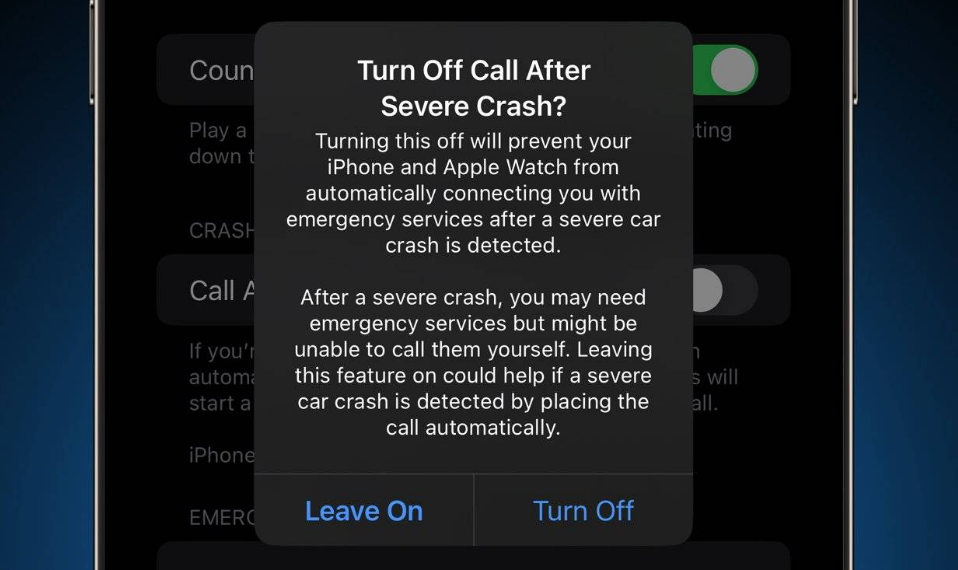 扶余苹果14维修分享 iPhone 14 和 Apple Watch 上关闭崩溃检测 