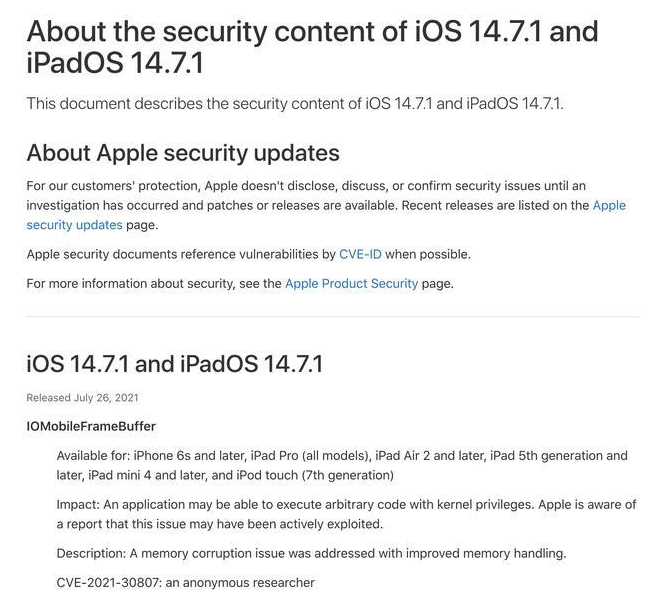 扶余苹果手机维修分享iOS 14.7.1 正式版更新内容及升级方法 